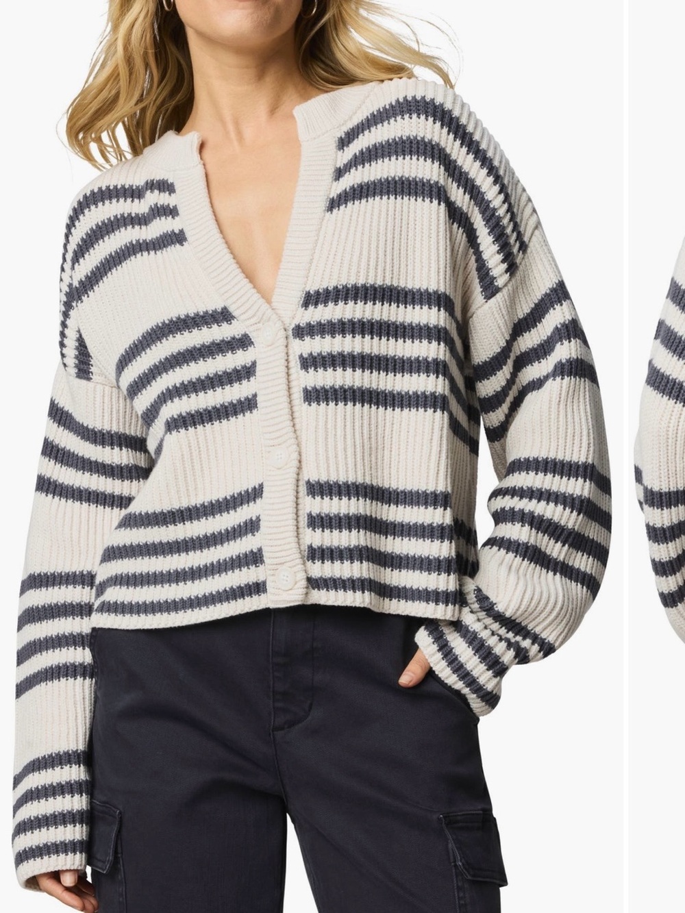 Splendid Alexandra stripe cotton blend sweater size L